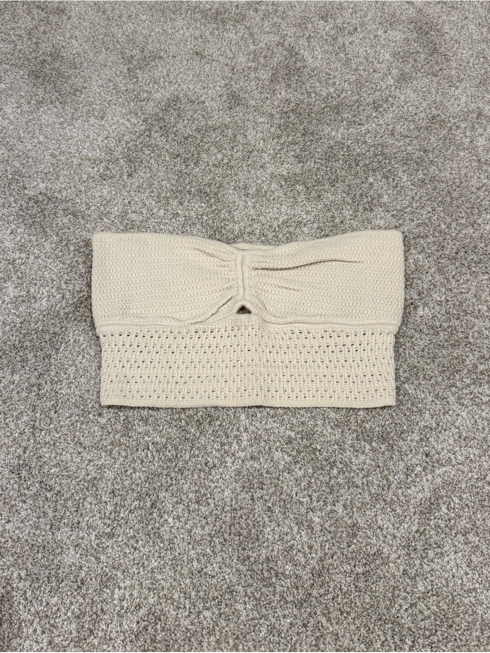 American Eagle Outfitters Cream Knit Bandeau Top